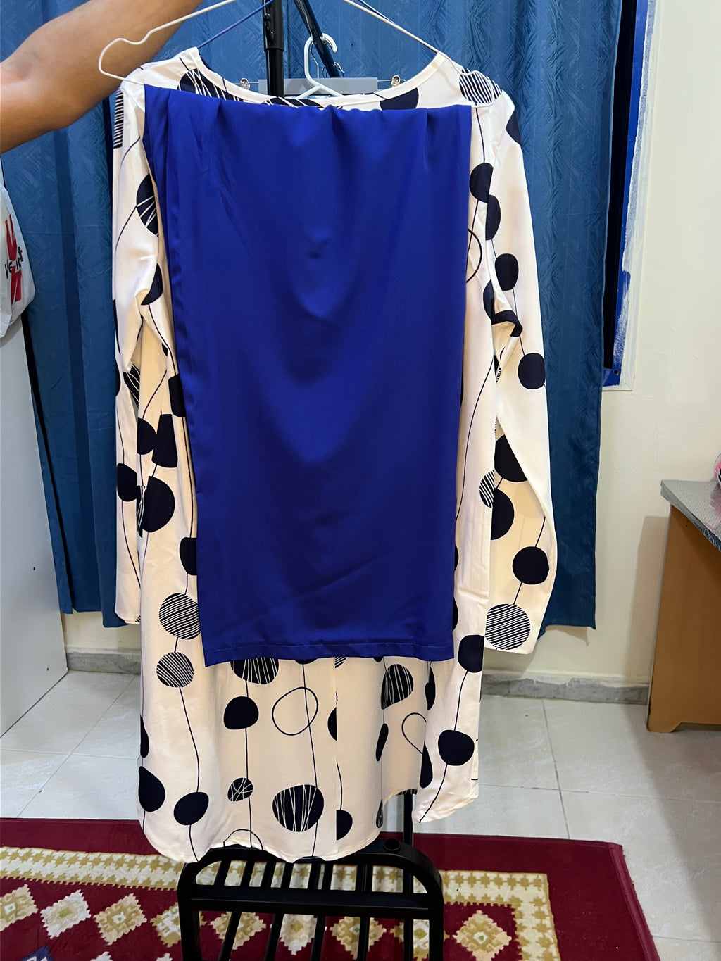 Stitched Cord Set with White Shirt And Blue Trouser