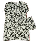 Black and white  lawn floral dress  2pc