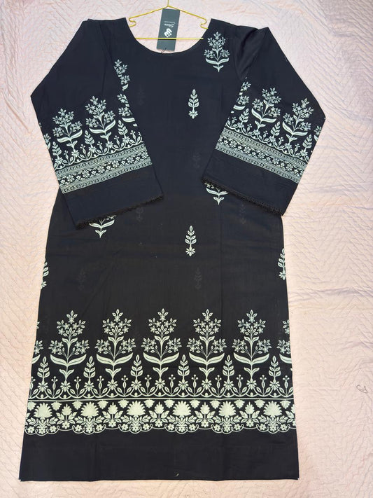 Hit Article Original Brand by Shaista Lodhi Monochrome Digital Printed  3pc Stitched Lawn fabric Chiffon Dupatta Long Shirt